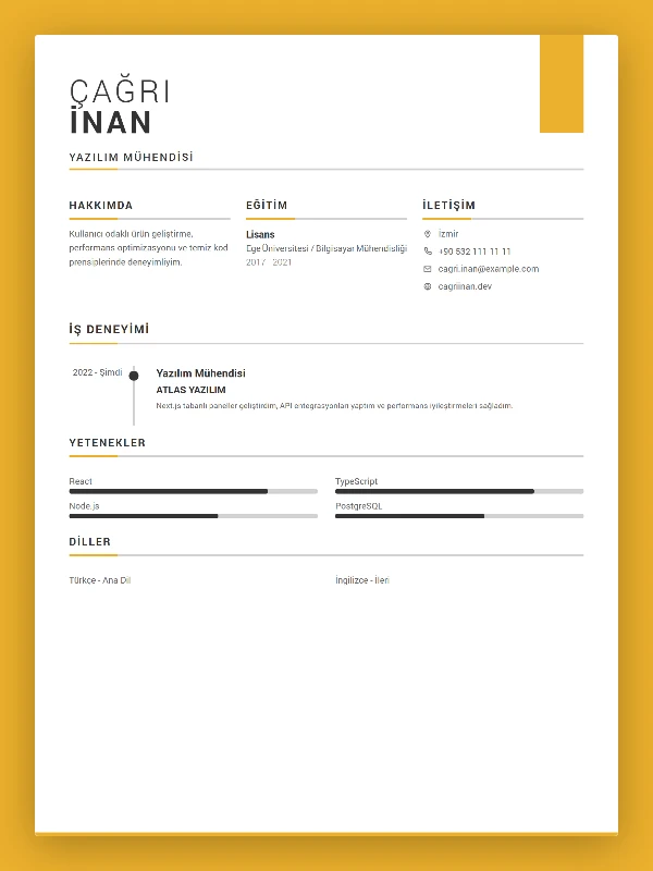 Güvenlik Görevlisi CV Örneği şablon önizlemesi