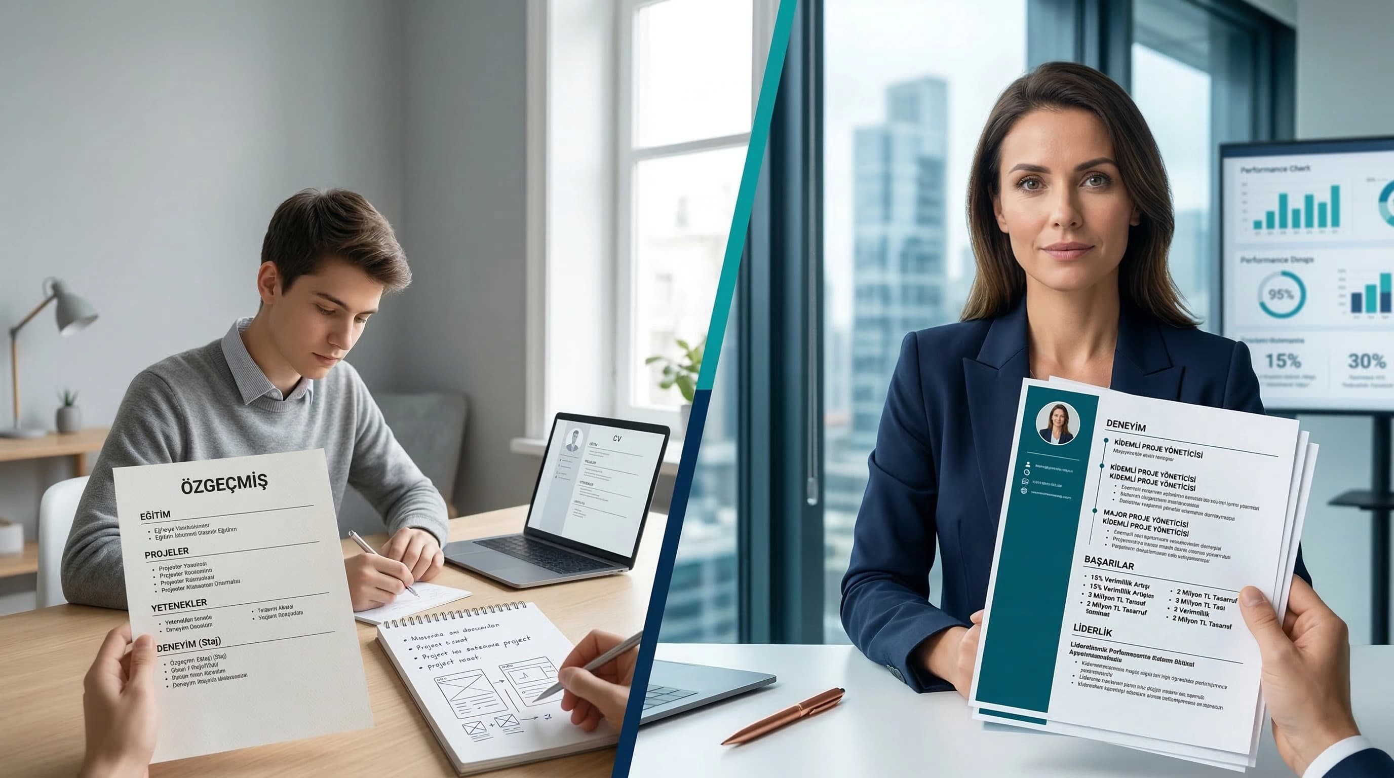 Stajyer CV ile Deneyimli CV Arasındaki Farklar (2026 Rehberi) Stajyer CV ile Deneyimli CV Arasındaki Farklar (2026 Rehberi)